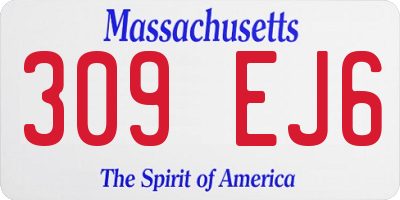 MA license plate 309EJ6