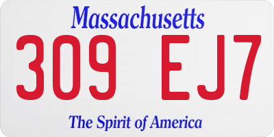 MA license plate 309EJ7