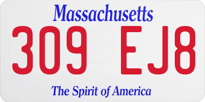 MA license plate 309EJ8