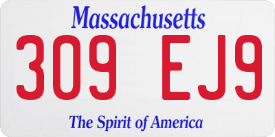 MA license plate 309EJ9