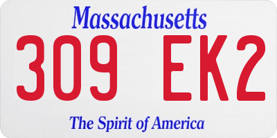 MA license plate 309EK2