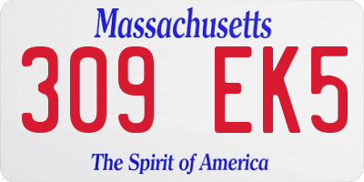 MA license plate 309EK5