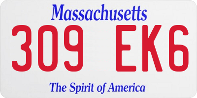 MA license plate 309EK6