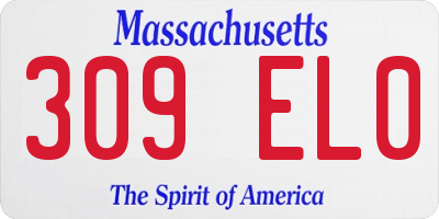 MA license plate 309EL0