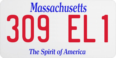 MA license plate 309EL1