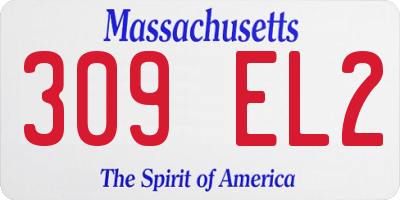 MA license plate 309EL2