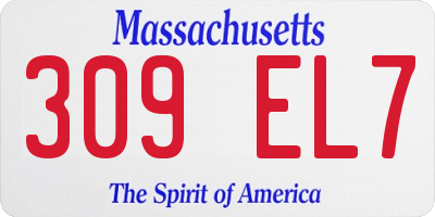 MA license plate 309EL7