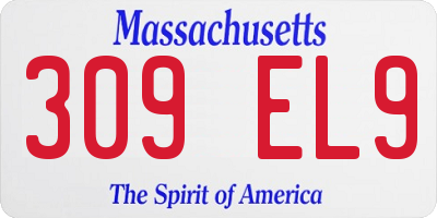 MA license plate 309EL9