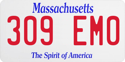 MA license plate 309EM0