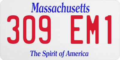 MA license plate 309EM1
