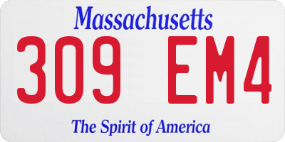 MA license plate 309EM4