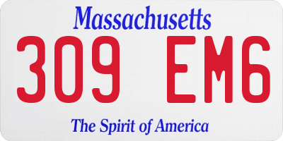 MA license plate 309EM6