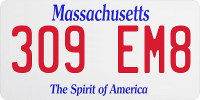MA license plate 309EM8