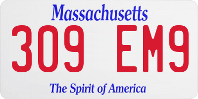 MA license plate 309EM9