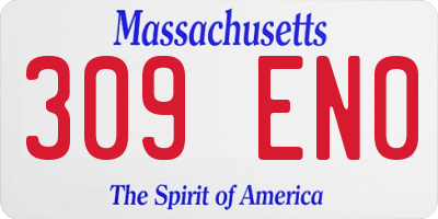 MA license plate 309EN0