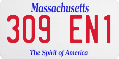 MA license plate 309EN1