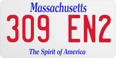 MA license plate 309EN2