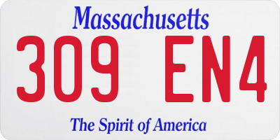 MA license plate 309EN4