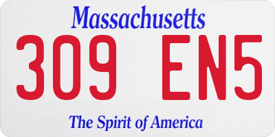 MA license plate 309EN5