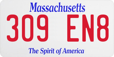 MA license plate 309EN8