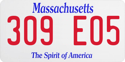 MA license plate 309EO5
