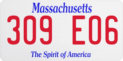 MA license plate 309EO6