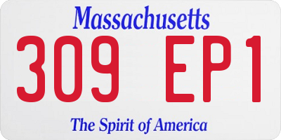 MA license plate 309EP1