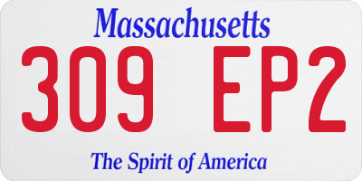 MA license plate 309EP2