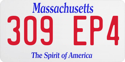 MA license plate 309EP4