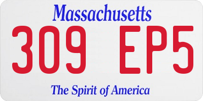 MA license plate 309EP5