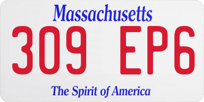 MA license plate 309EP6