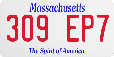MA license plate 309EP7