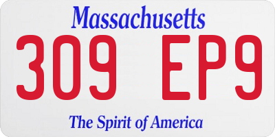 MA license plate 309EP9