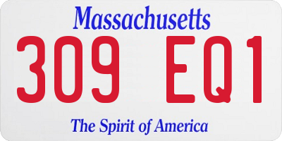 MA license plate 309EQ1