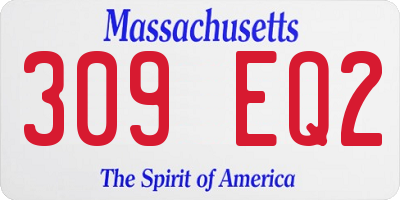 MA license plate 309EQ2