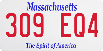 MA license plate 309EQ4