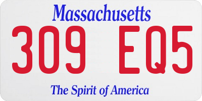 MA license plate 309EQ5