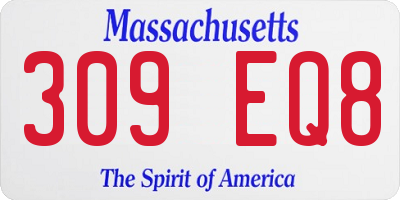 MA license plate 309EQ8