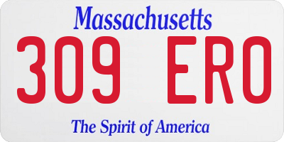MA license plate 309ER0