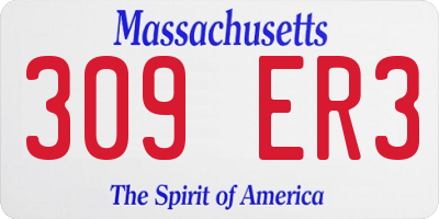 MA license plate 309ER3
