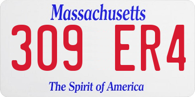 MA license plate 309ER4