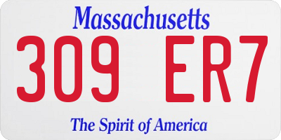 MA license plate 309ER7