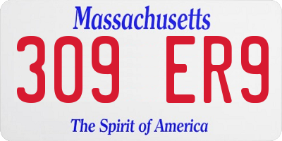 MA license plate 309ER9