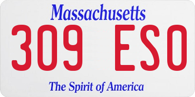 MA license plate 309ES0