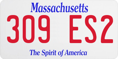 MA license plate 309ES2