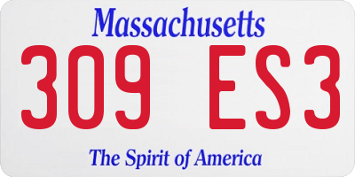 MA license plate 309ES3