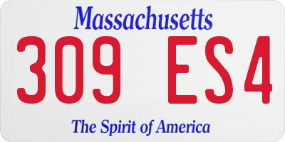 MA license plate 309ES4