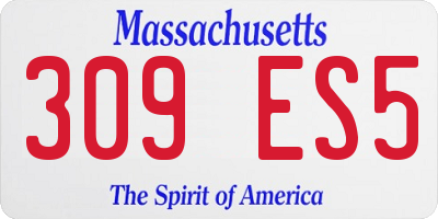 MA license plate 309ES5
