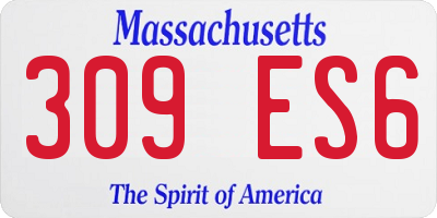 MA license plate 309ES6