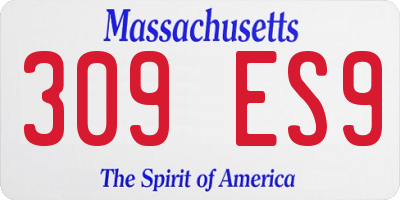 MA license plate 309ES9